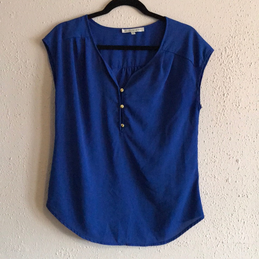 Royal blue chiffon blouse